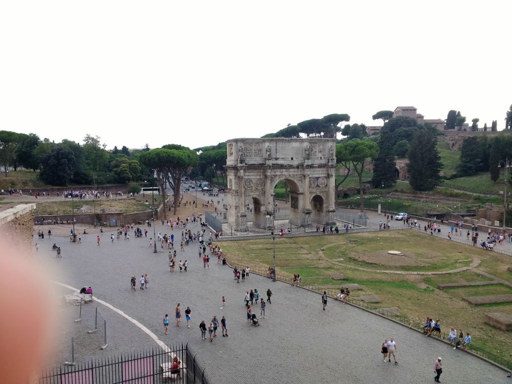 View of the arch of Constantine from the colosseum